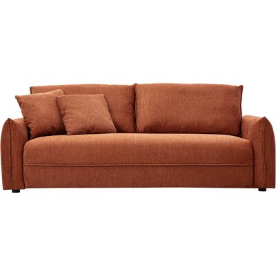 Miliboo Canapé 3 places en tissu effet velours texturé terre brûlée PIO - Publicité Miliboo Canapé 3 places en tissu effet velours texturé terre brûlée PIO - Publicité