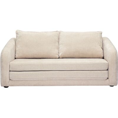 Miliboo Canapé convertible 2 places en tissu effet velours texturé beige MAHAUT - Publicité Miliboo Canapé convertible 2 places en tissu effet velours texturé beige MAHAUT - Publicité