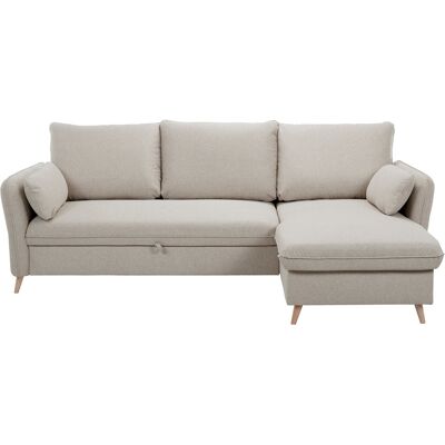 Canapé-Lit Réversible en Tissu Beige avec Rangement - 4 Places MILIBOO - Publicité Canapé-Lit Réversible en Tissu Beige avec Rangement - 4 Places MILIBOO - Publicité