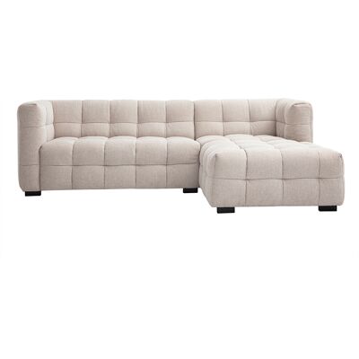 Miliboo Canapé d'angle droit design 3 places en tissu effet velours texturé beige CORTO - Publicité Miliboo Canapé d'angle droit design 3 places en tissu effet velours texturé beige CORTO - Publicité