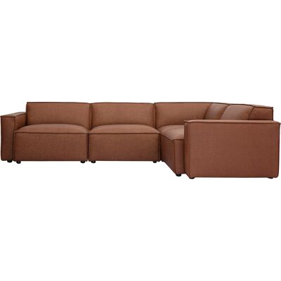Miliboo Canapé d'angle modulable vintage 5 places en cuir marron SPLIT - Publicité Miliboo Canapé d'angle modulable vintage 5 places en cuir marron SPLIT - Publicité