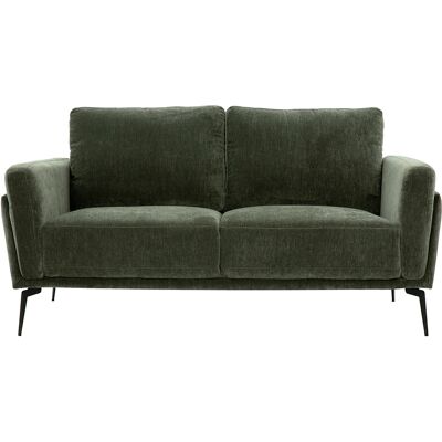 Miliboo Canapé design 2 places en tissu effet velours vert kaki et métal noir MOSCO - Publicité Miliboo Canapé design 2 places en tissu effet velours vert kaki et métal noir MOSCO - Publicité