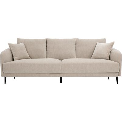 Miliboo Canapé design 3 places en tissu effet velours taupe et métal noir JERRY - Publicité Miliboo Canapé design 3 places en tissu effet velours taupe et métal noir JERRY - Publicité