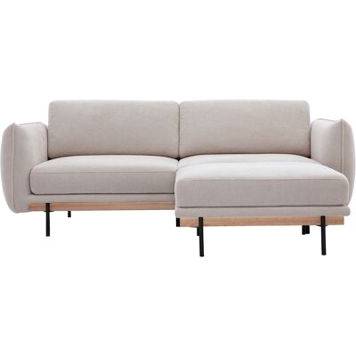 Miliboo Canapé design 3 places et repose-pieds en tissu chenille beige et métal noir TODD - Publicité Miliboo Canapé design 3 places et repose-pieds en tissu chenille beige et métal noir TODD - Publicité