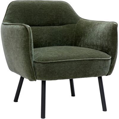 Miliboo Fauteuil design en tissu effet velours vert kaki et métal noir LAURENS - Publicité Miliboo Fauteuil design en tissu effet velours vert kaki et métal noir LAURENS - Publicité