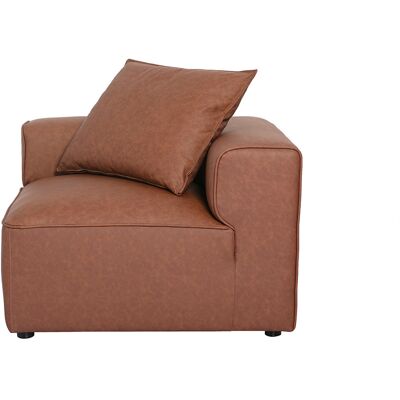 Miliboo Module d'angle droit pour canapé en cuir marron FERGUS - Publicité Miliboo Module d'angle droit pour canapé en cuir marron FERGUS - Publicité