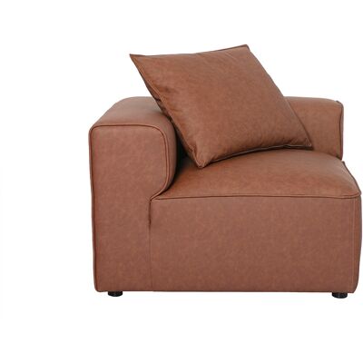 Miliboo Module d'angle gauche pour canapé en cuir marron FERGUS - Publicité Miliboo Module d'angle gauche pour canapé en cuir marron FERGUS - Publicité