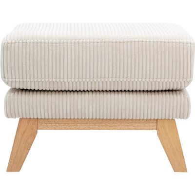 Miliboo Pouf repose-pieds déhoussable scandinave en tissu velours côtelé beige et bois clair OSLO - Publicité Miliboo Pouf repose-pieds déhoussable scandinave en tissu velours côtelé beige et bois clair OSLO - Publicité