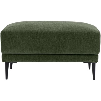 Miliboo Pouf repose pieds en tissu effet velours vert kaki et métal noir JERRY - Publicité Miliboo Pouf repose pieds en tissu effet velours vert kaki et métal noir JERRY - Publicité