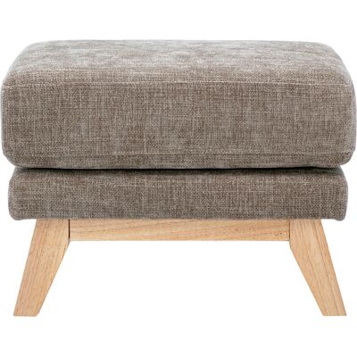 Miliboo Pouf repose-pieds scandinave en tissu effet velours texturé taupe et bois clair OSLO - Publicité Miliboo Pouf repose-pieds scandinave en tissu effet velours texturé taupe et bois clair OSLO - Publicité