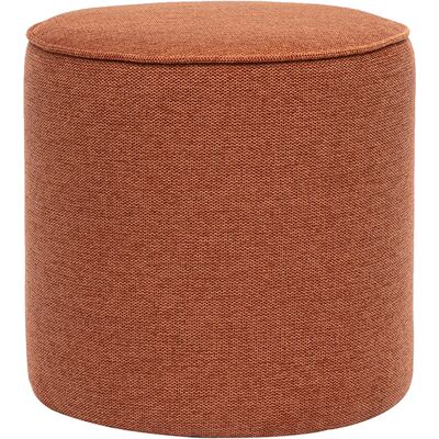 Miliboo Pouf rond en tissu effet velours texturé terre brûlée D40 cm PAUL - Publicité Miliboo Pouf rond en tissu effet velours texturé terre brûlée D40 cm PAUL - Publicité