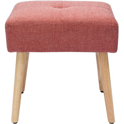Miliboo Tabouret bas en tissu effet velours texturé terracotta et bois clair massif H46 cm GUESTA - Publicité Miliboo Tabouret bas en tissu effet velours texturé terracotta et bois clair massif H46 cm GUESTA - Publicité