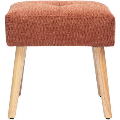 Miliboo Tabouret bas en tissu effet velours texturé terre brûlée et bois clair massif H46 cm GUESTA - Publicité Miliboo Tabouret bas en tissu effet velours texturé terre brûlée et bois clair massif H46 cm GUESTA - Publicité