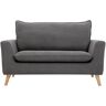 Miliboo Canapé scandinave 2 places en tissu effet velours gris clair et bois clair JONAS