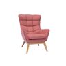 Miliboo Fauteuil scandinave en tissu effet velours texturé terracotta et bois clair BRODY