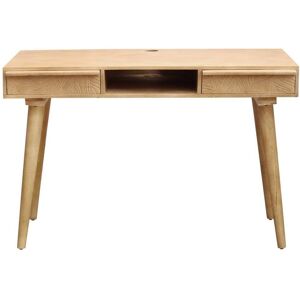 Miliboo Bureau avec rangements 2 tiroirs ethnique bois manguier massif grave L120 cm KAFFIR