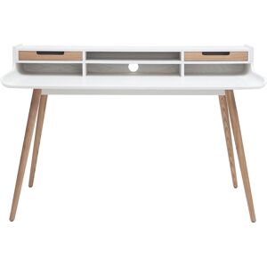 Miliboo Bureau avec rangements scandinave blanc et bois clair L140 cm OPUS