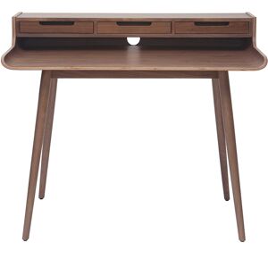 Miliboo Bureau avec rangements vintage bois fonce noyer L110 cm OPUS