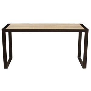 Miliboo Bureau industriel bois manguier massif et metal noir L153 cm INDUSTRIA