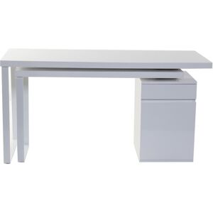 Miliboo Bureau modulable avec rangements design blanc brillant L150-230 cm VOXY