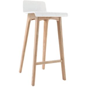 Miliboo Chaise de bar scandinave 75 cm bois et blanc BALTIK