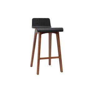Miliboo Chaise de bar scandinave noir et bois fonce H65 cm BALTIK