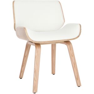 Miliboo Chaise design blanc et bois clair RUBBENS