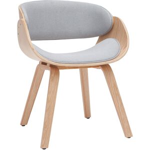 Miliboo Chaise design en tissu gris et bois clair BENT