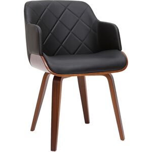 Miliboo Chaise design noir et bois fonce LUCIEN