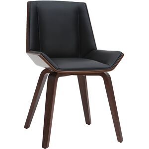 Miliboo Chaise design noir et bois fonce noyer MELKIOR