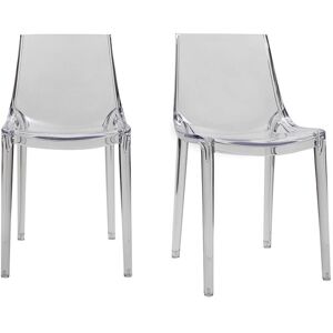 Miliboo Chaises design empilables transparentes interieur exterieur lot de 2 YZEL