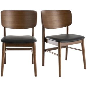 Miliboo Chaises en bois fonce et noir (lot de 2) SHELDON