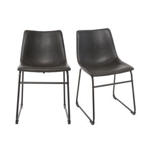 Miliboo Chaises industrielles noires lot de 2 NEW ROCK