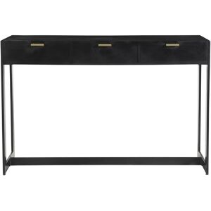 Miliboo Console design avec rangements 3 tiroirs noire et metal L115 cm AVIDAN