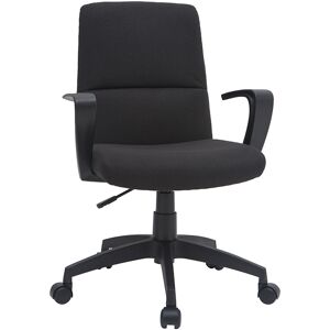 Miliboo Fauteuil de bureau a roulettes design noire en tissu et metal CHUCK