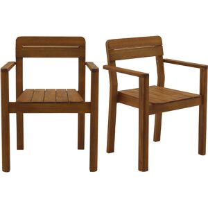 Miliboo Fauteuils de jardin en bois massif (lot de 2) AKIS