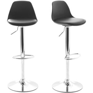 Miliboo Lot de 2 tabourets de bar design noirs STEEVY