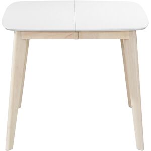 Miliboo Table a manger extensible scandinave carree blanche et bois L90 130 cm LEENA