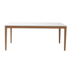 Miliboo Table a manger scandinave extensible blanche pieds bois rectangulaire L180 260 cm DELAH
