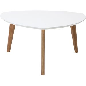 Miliboo Table basse scandinave blanc et bois clair chene L80 cm EKKA