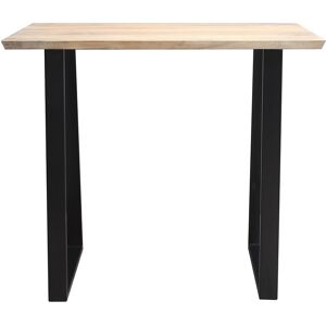 Miliboo Table de bar en bois manguier massif et metal noir L120 cm VIJAY