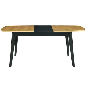 Miliboo Table extensible rallonges integrees rectangulaire bois et noir L140 180 cm MEENA