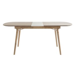 Miliboo Table extensible rallonges integrees rectangulaire en bois clair chene L150 180 cm SHELDON