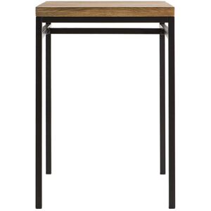 Miliboo Table haute carree en manguier massif et metal noir L70 cm YPSTER