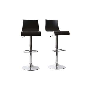 Miliboo Tabouret de bar / cuisine noir moderne NEWSURF (lot de 2)