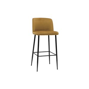 Miliboo Tabouret de bar fixe velours bronze et pied metal noir H78 MONTI