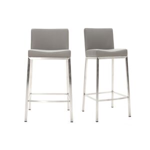 Miliboo Tabouret design gris H66 cm lot de 2 EPSILON