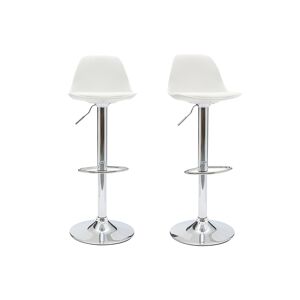 Miliboo Tabourets de bar design blancs lot de 2 STEEVY