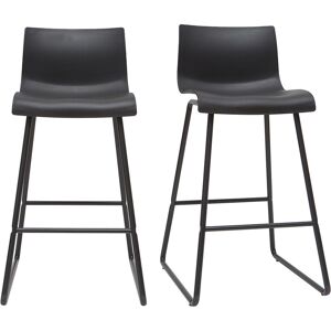 Miliboo Tabourets de bar design noir 65 cm lot de 2 ONA