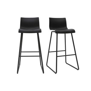 Miliboo Tabourets de bar design noir 76 cm lot de 2 ONA